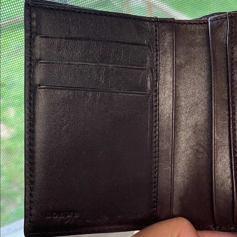 Authentic Loewe Anagram Trifold Wallet kiss-lock closure - Picture 8 of 15